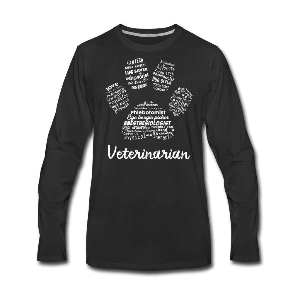 Veterinarian Paw Print Men's Premium Long Sleeve T-Shirt