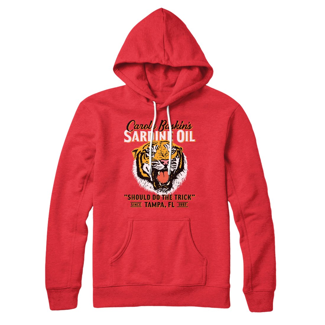 Carole Baskin's Sardine Oil Unisex Cotton Polyester Pullover Hoodie with Kangaroo Pocket