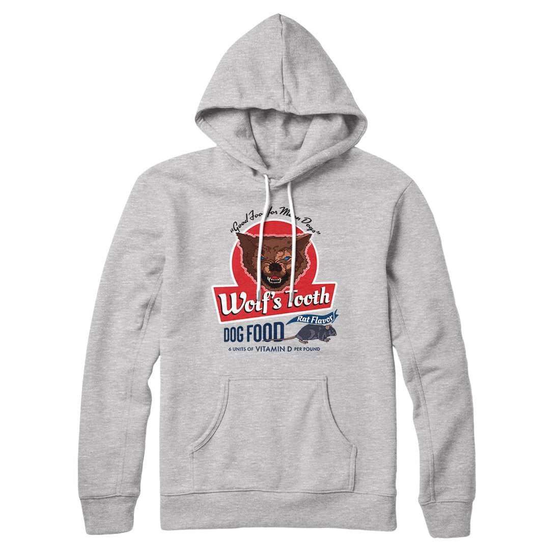 Wolf's Tooth Dog Food Unisex Cotton Polyester Pullover Hoodie with Hood & Kangaroo Pocket